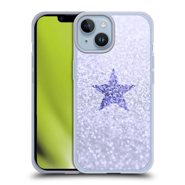 Monika Strigel Glitter Star Pastel Lilac Soft Gel Case for Apple iPhone 14