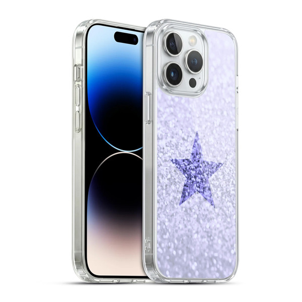 Monika Strigel Glitter Star Pastel Lilac Soft Gel Case for Apple iPhone 14 Pro Max & MagSafe