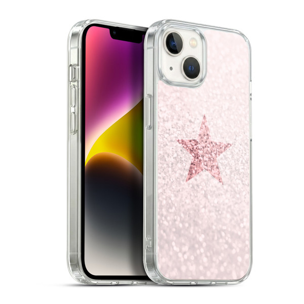 Monika Strigel Glitter Star Pastel Rose Pink Soft Gel Case for Apple iPhone 14 Plus & MagSafe