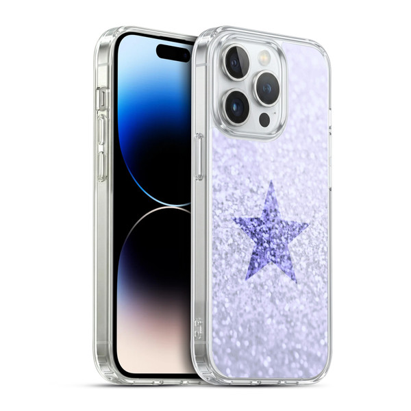 Monika Strigel Glitter Star Pastel Lilac Soft Gel Case for Apple iPhone 14 Pro & MagSafe