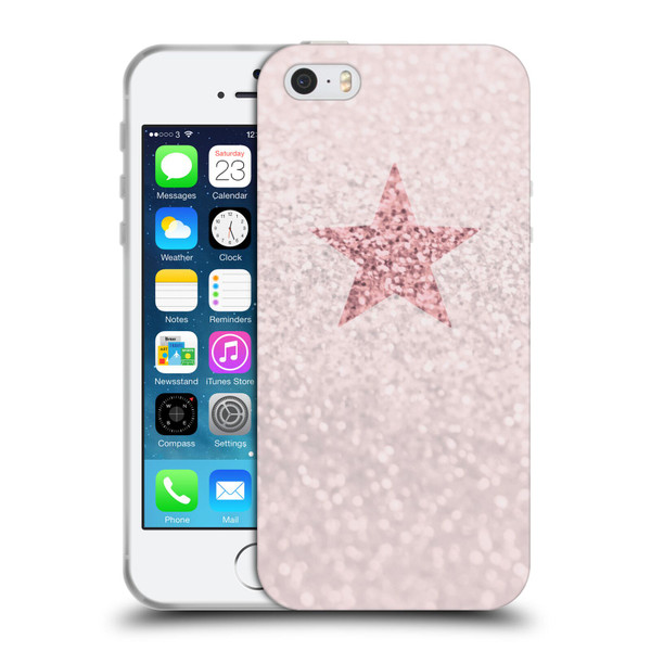 Monika Strigel Glitter Star Pastel Rose Pink Soft Gel Case for Apple iPhone 5 / 5s / iPhone SE 2016