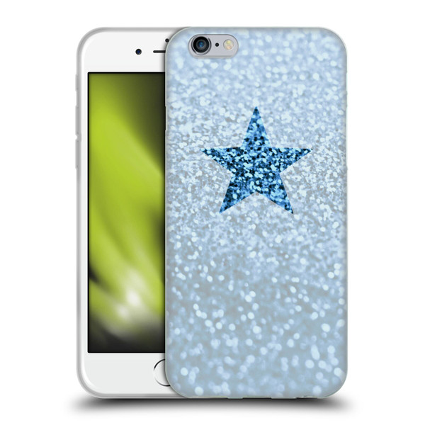 Monika Strigel Glitter Star Pastel Rainy Blue Soft Gel Case for Apple iPhone 6 / iPhone 6s