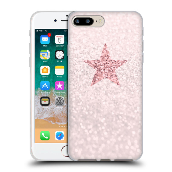 Monika Strigel Glitter Star Pastel Rose Pink Soft Gel Case for Apple iPhone 7 Plus / iPhone 8 Plus