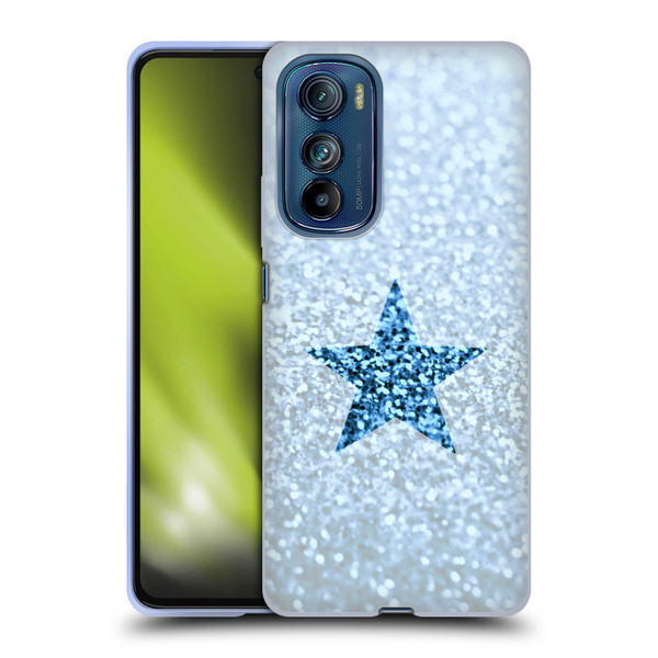 Monika Strigel Glitter Star Pastel Rainy Blue Soft Gel Case for Motorola Edge 30