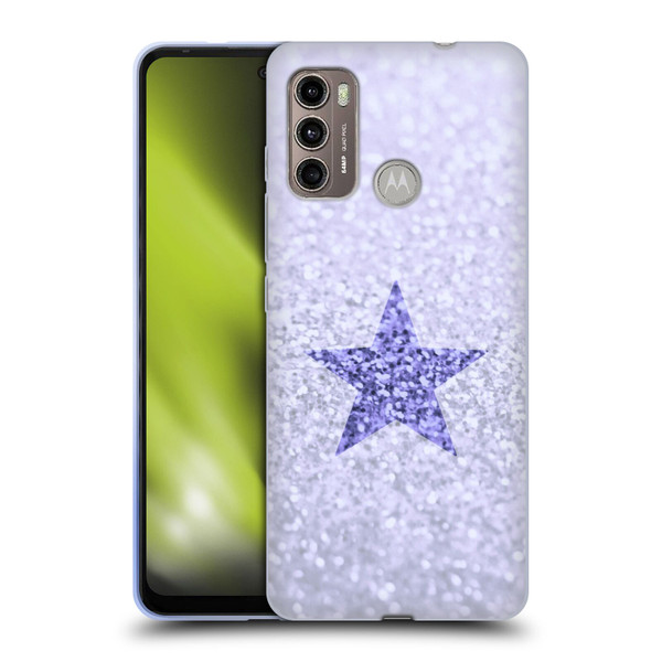 Monika Strigel Glitter Star Pastel Lilac Soft Gel Case for Motorola Moto G60 / Moto G40 Fusion