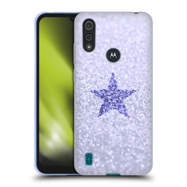 Monika Strigel Glitter Star Pastel Lilac Soft Gel Case for Motorola Moto E6s (2020)