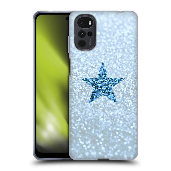 Monika Strigel Glitter Star Pastel Rainy Blue Soft Gel Case for Motorola Moto G22