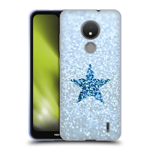 Monika Strigel Glitter Star Pastel Rainy Blue Soft Gel Case for Nokia C21