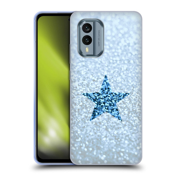 Monika Strigel Glitter Star Pastel Rainy Blue Soft Gel Case for Nokia X30