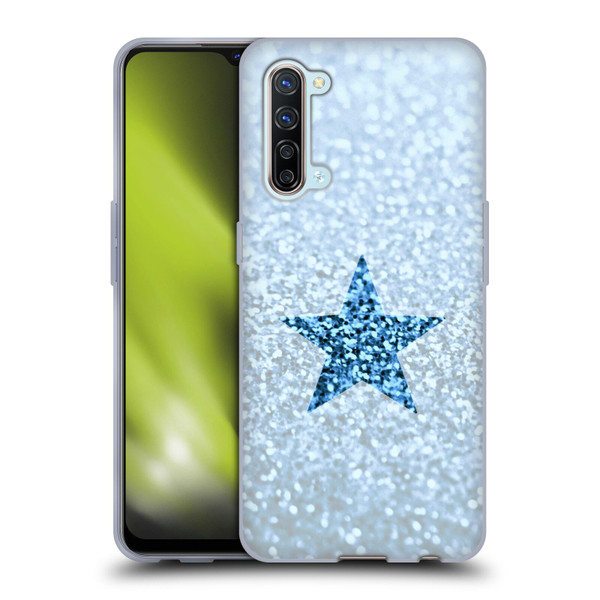 Monika Strigel Glitter Star Pastel Rainy Blue Soft Gel Case for OPPO Find X2 Lite 5G