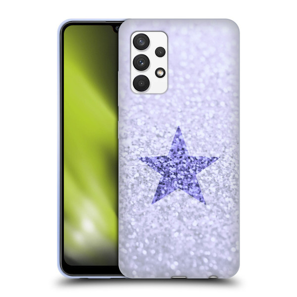 Monika Strigel Glitter Star Pastel Lilac Soft Gel Case for Samsung Galaxy A32 (2021)