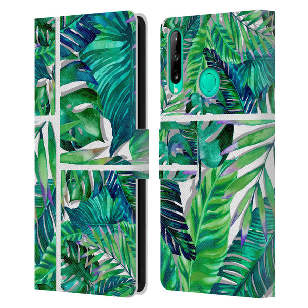 Mark Ashkenazi Banana Life Tropical Green Leather Book Wallet Case Cover For Huawei P40 lite E