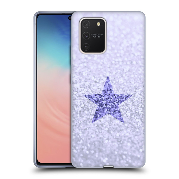 Monika Strigel Glitter Star Pastel Lilac Soft Gel Case for Samsung Galaxy S10 Lite