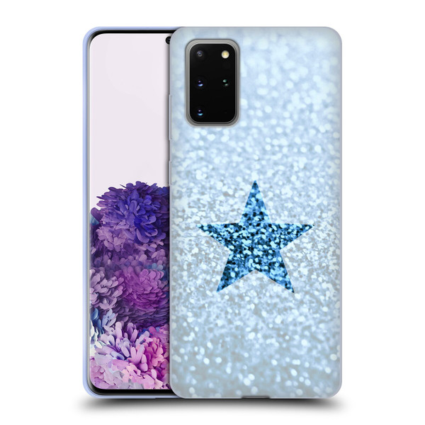 Monika Strigel Glitter Star Pastel Rainy Blue Soft Gel Case for Samsung Galaxy S20+ / S20+ 5G