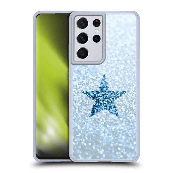 Monika Strigel Glitter Star Pastel Rainy Blue Soft Gel Case for Samsung Galaxy S21 Ultra 5G