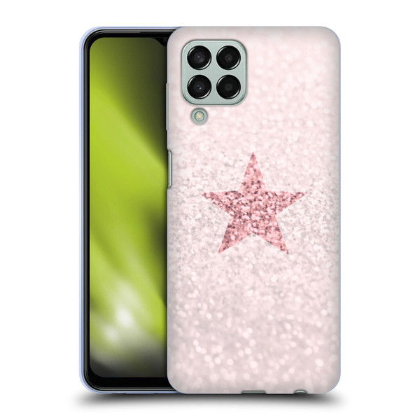 Monika Strigel Glitter Star Pastel Rose Pink Soft Gel Case for Samsung Galaxy M33 (2022)