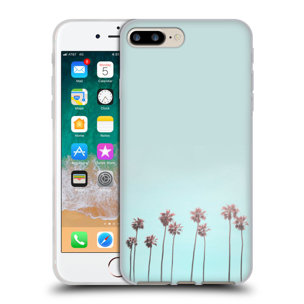 LebensArt Pastels Paradise Palm Soft Gel Case for Apple iPhone 7 Plus / iPhone 8 Plus