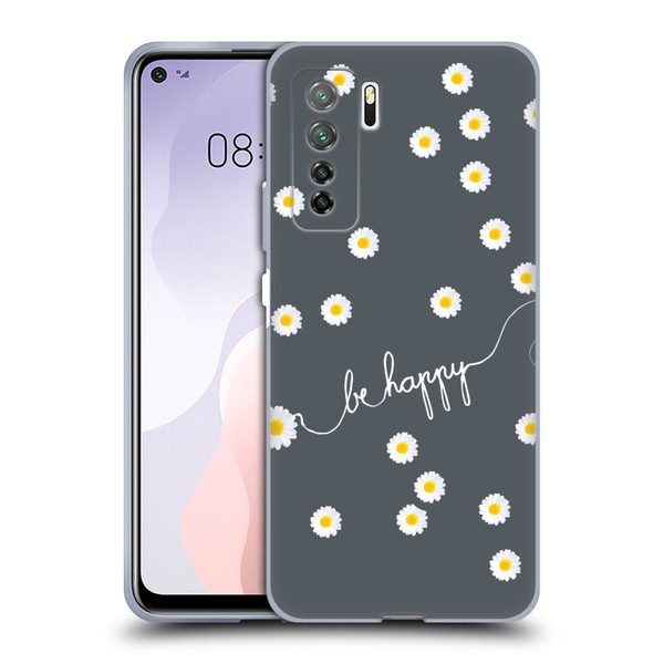 Monika Strigel Happy Daisy Grey Soft Gel Case for Huawei Nova 7 SE/P40 Lite 5G