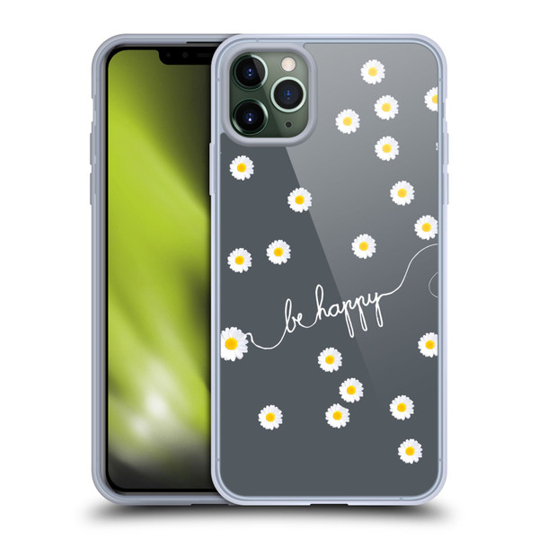 Monika Strigel Happy Daisy Grey Soft Gel Case for Apple iPhone 11 Pro Max