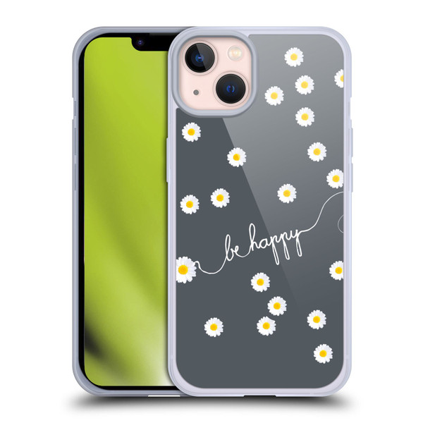 Monika Strigel Happy Daisy Grey Soft Gel Case for Apple iPhone 13