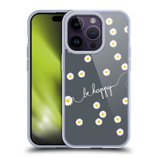 Monika Strigel Happy Daisy Grey Soft Gel Case for Apple iPhone 14 Pro