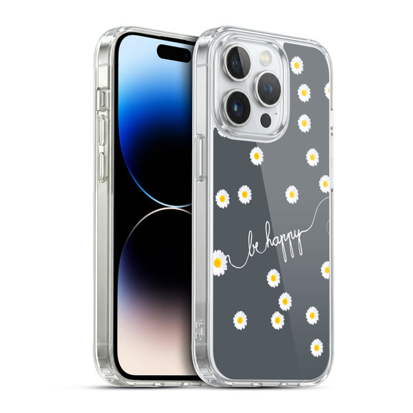 Monika Strigel Happy Daisy Grey Soft Gel Case for Apple iPhone 14 Pro & MagSafe