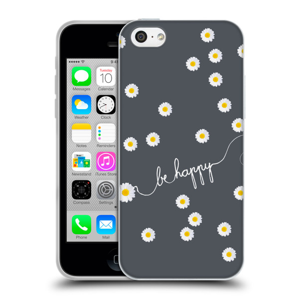 Monika Strigel Happy Daisy Grey Soft Gel Case for Apple iPhone 5c