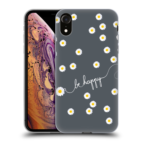 Monika Strigel Happy Daisy Grey Soft Gel Case for Apple iPhone XR