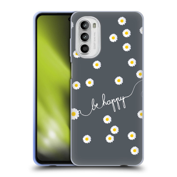 Monika Strigel Happy Daisy Grey Soft Gel Case for Motorola Moto G52