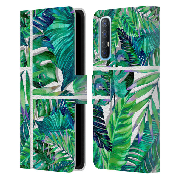 Mark Ashkenazi Banana Life Tropical Green Leather Book Wallet Case Cover For OPPO Find X2 Neo 5G