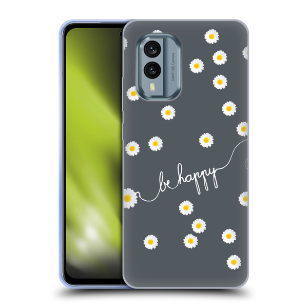 Monika Strigel Happy Daisy Grey Soft Gel Case for Nokia X30