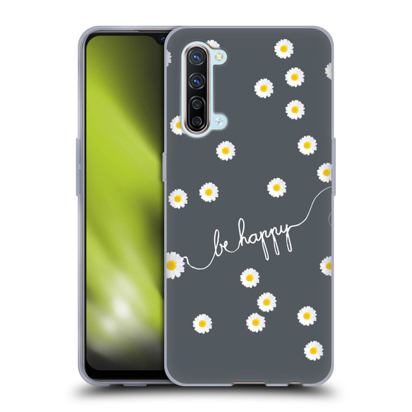 Monika Strigel Happy Daisy Grey Soft Gel Case for OPPO Find X2 Lite 5G