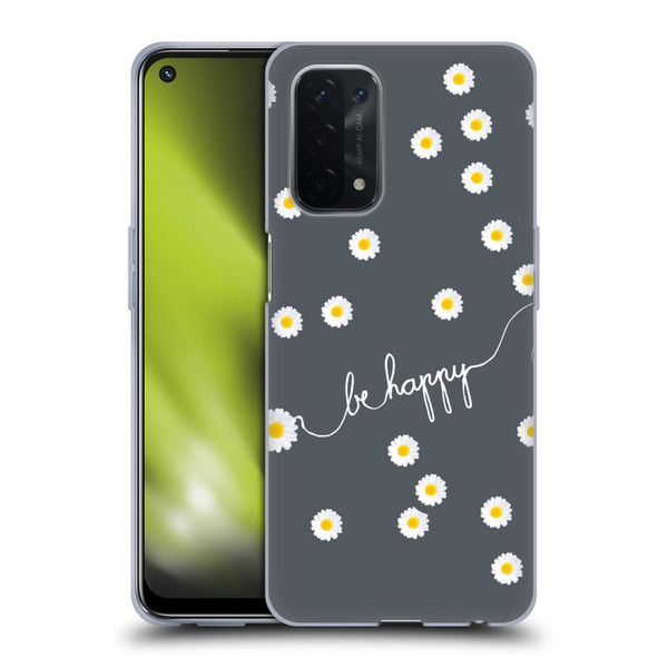 Monika Strigel Happy Daisy Grey Soft Gel Case for OPPO A54 5G