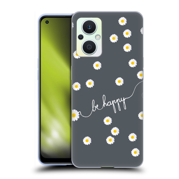 Monika Strigel Happy Daisy Grey Soft Gel Case for OPPO Reno8 Lite