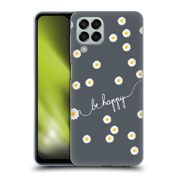 Monika Strigel Happy Daisy Grey Soft Gel Case for Samsung Galaxy M33 (2022)