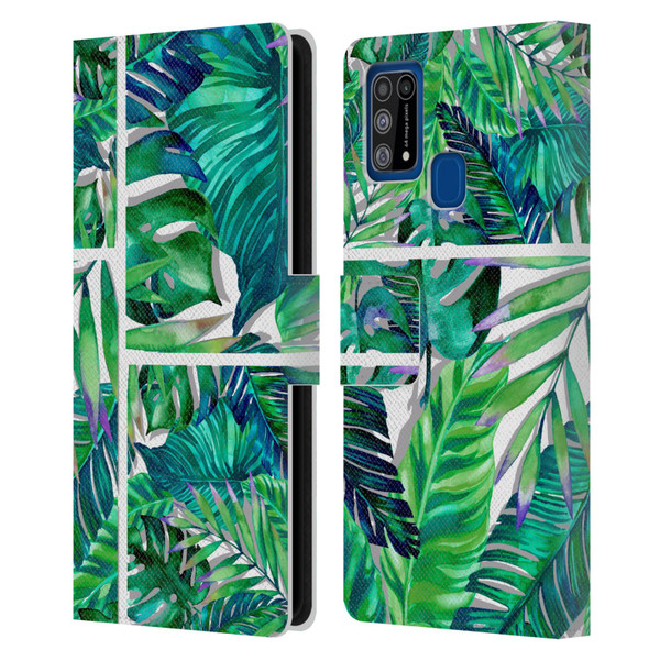 Mark Ashkenazi Banana Life Tropical Green Leather Book Wallet Case Cover For Samsung Galaxy M31 (2020)
