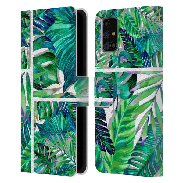 Mark Ashkenazi Banana Life Tropical Green Leather Book Wallet Case Cover For Samsung Galaxy M31s (2020)