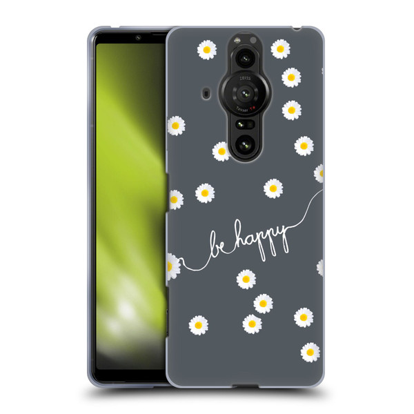 Monika Strigel Happy Daisy Grey Soft Gel Case for Sony Xperia Pro-I