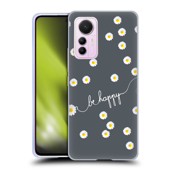 Monika Strigel Happy Daisy Grey Soft Gel Case for Xiaomi 12 Lite