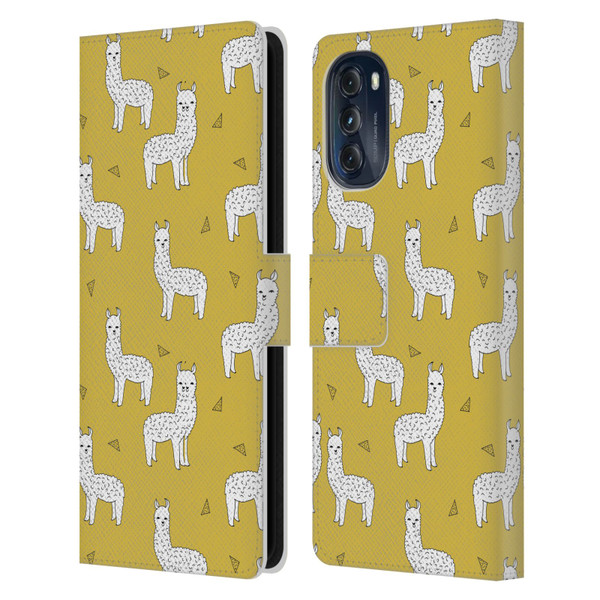Andrea Lauren Design Animals Llama Leather Book Wallet Case Cover For Motorola Moto G (2022)