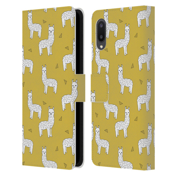 Andrea Lauren Design Animals Llama Leather Book Wallet Case Cover For Samsung Galaxy A02/M02 (2021)