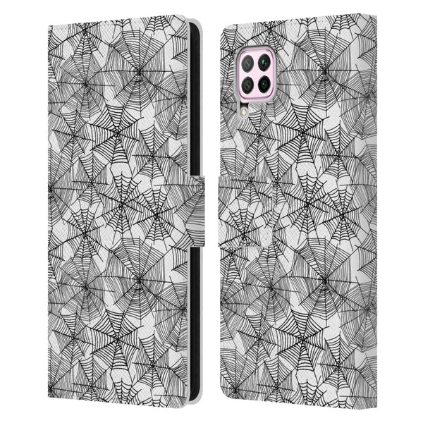 Andrea Lauren Design Assorted Spider Webs Leather Book Wallet Case Cover For Huawei Nova 6 SE / P40 Lite