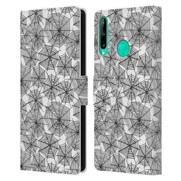 Andrea Lauren Design Assorted Spider Webs Leather Book Wallet Case Cover For Huawei P40 lite E