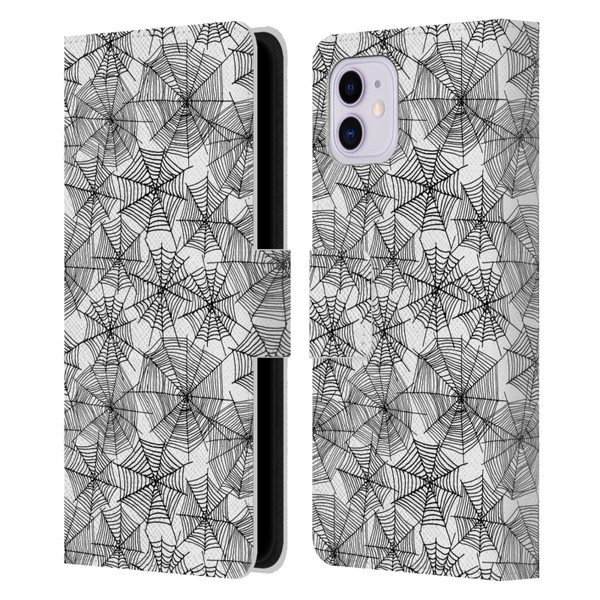 Andrea Lauren Design Assorted Spider Webs Leather Book Wallet Case Cover For Apple iPhone 11