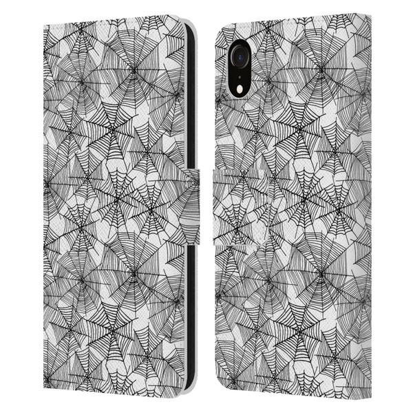 Andrea Lauren Design Assorted Spider Webs Leather Book Wallet Case Cover For Apple iPhone XR