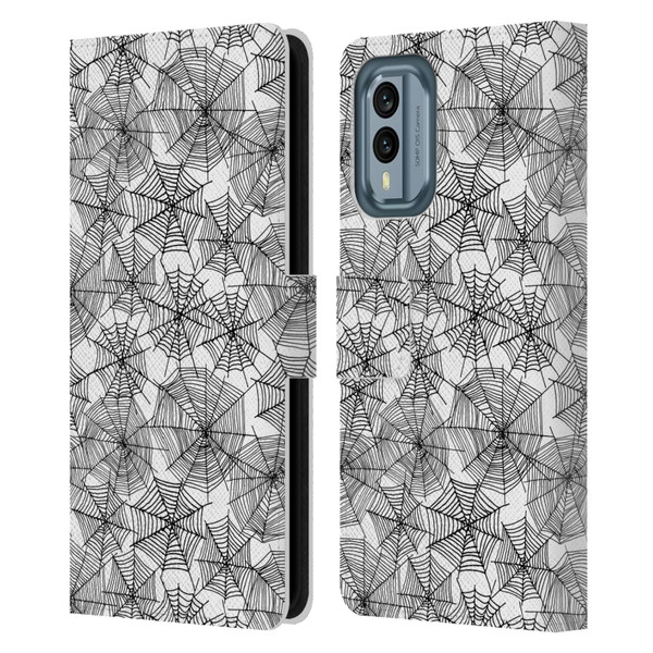 Andrea Lauren Design Assorted Spider Webs Leather Book Wallet Case Cover For Nokia X30