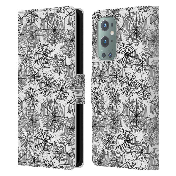 Andrea Lauren Design Assorted Spider Webs Leather Book Wallet Case Cover For OnePlus 9