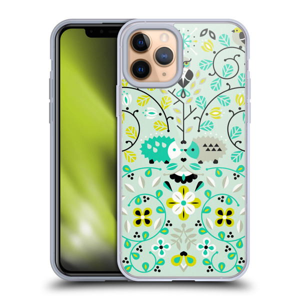 Cat Coquillette Animals Hedgehogs Symmetry Soft Gel Case for Apple iPhone 11 Pro