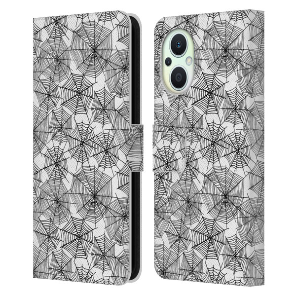 Andrea Lauren Design Assorted Spider Webs Leather Book Wallet Case Cover For OPPO Reno8 Lite