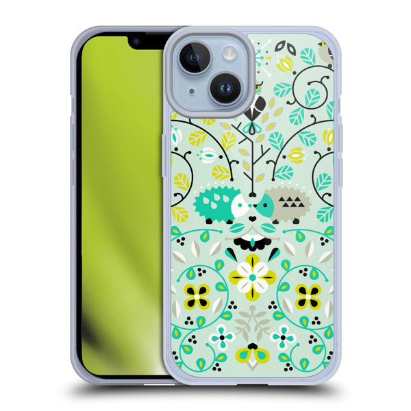 Cat Coquillette Animals Hedgehogs Symmetry Soft Gel Case for Apple iPhone 14